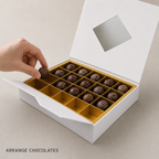 96 Pieces Chocolate Box with 20 Compartments, White, 22.5 x 21.5 x 5 cm, 1 Piece