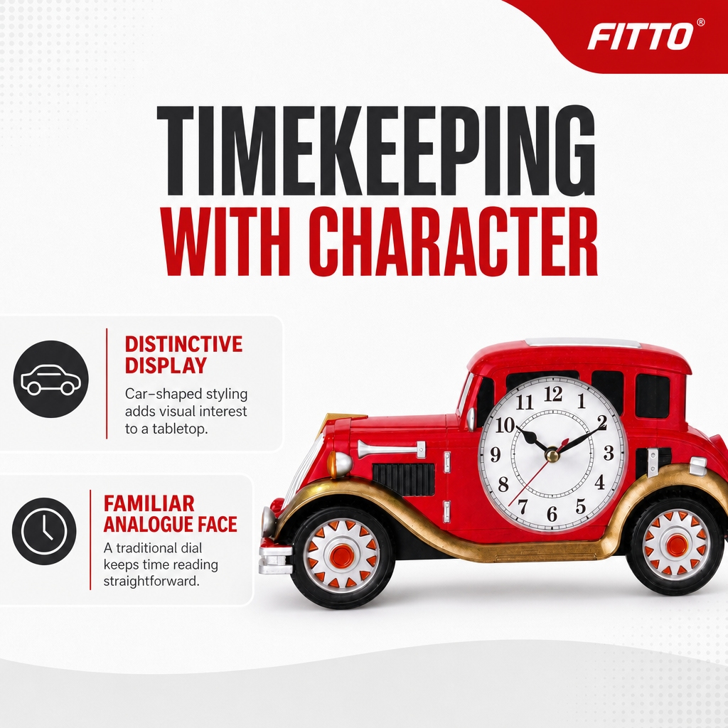 96 Pieces Red Car-Shaped Analogue Alarm Clocks, 1 Piece, Tabletop Decorative Clock