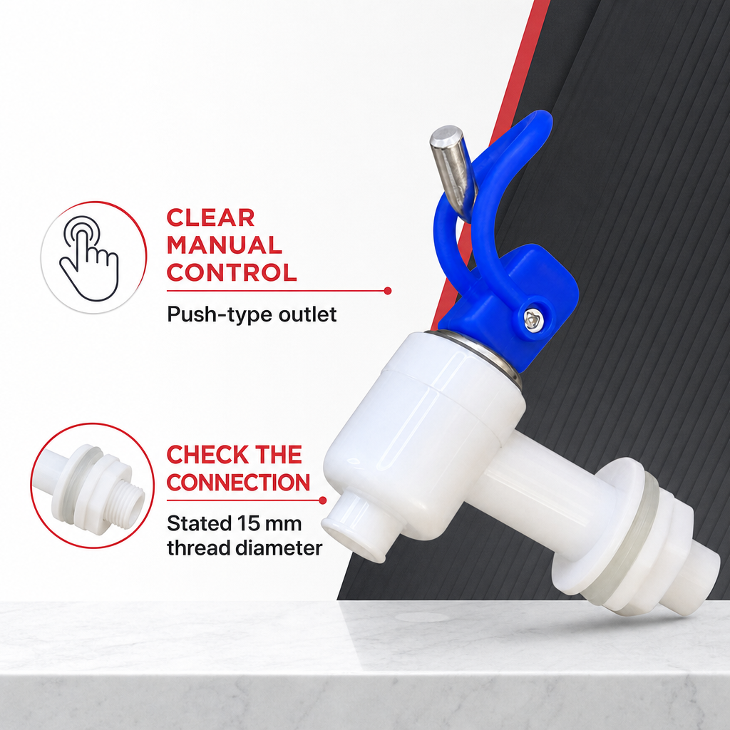 144 Pieces Push-Type Water Dispenser Tap with 15 mm Thread Diameter, Blue and White, 1 Piece