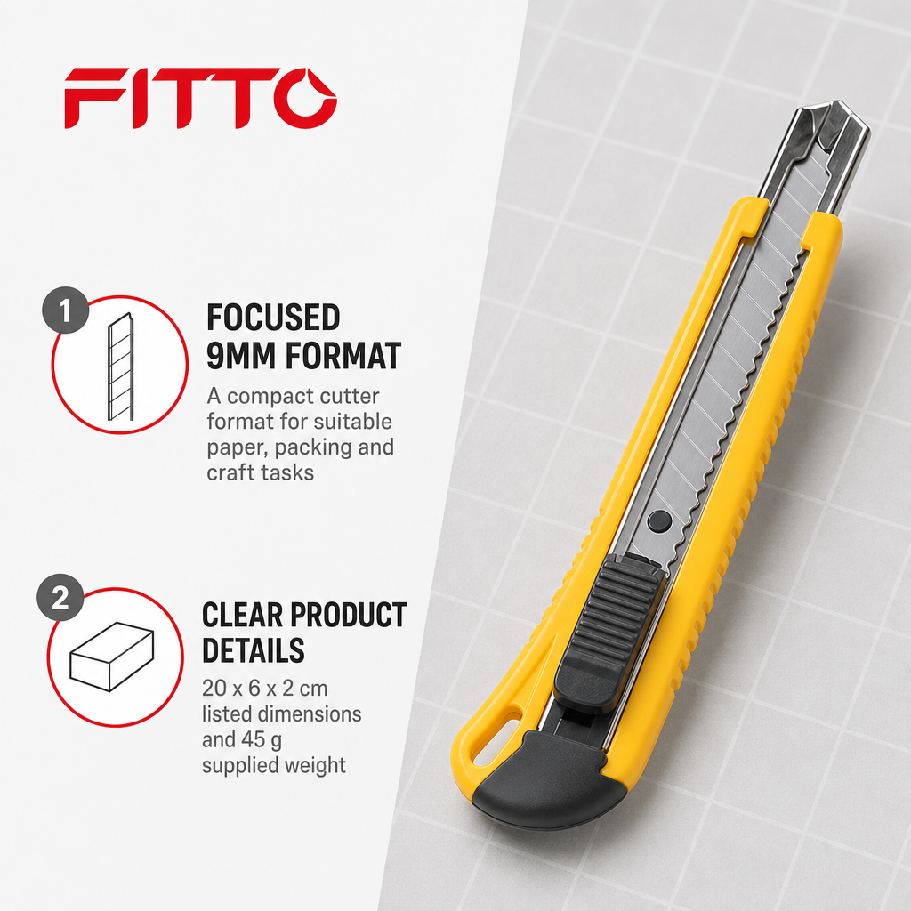 144 Pieces Snap-Off Utility Cutter, 9mm, Yellow and Grey, 1 Piece