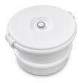 96 Pieces White Round Insulated Plastic Food Container with Lid, 32 x 32 x 18 cm