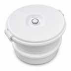 96 Pieces White Round Insulated Plastic Food Container with Lid, 32 x 32 x 18 cm