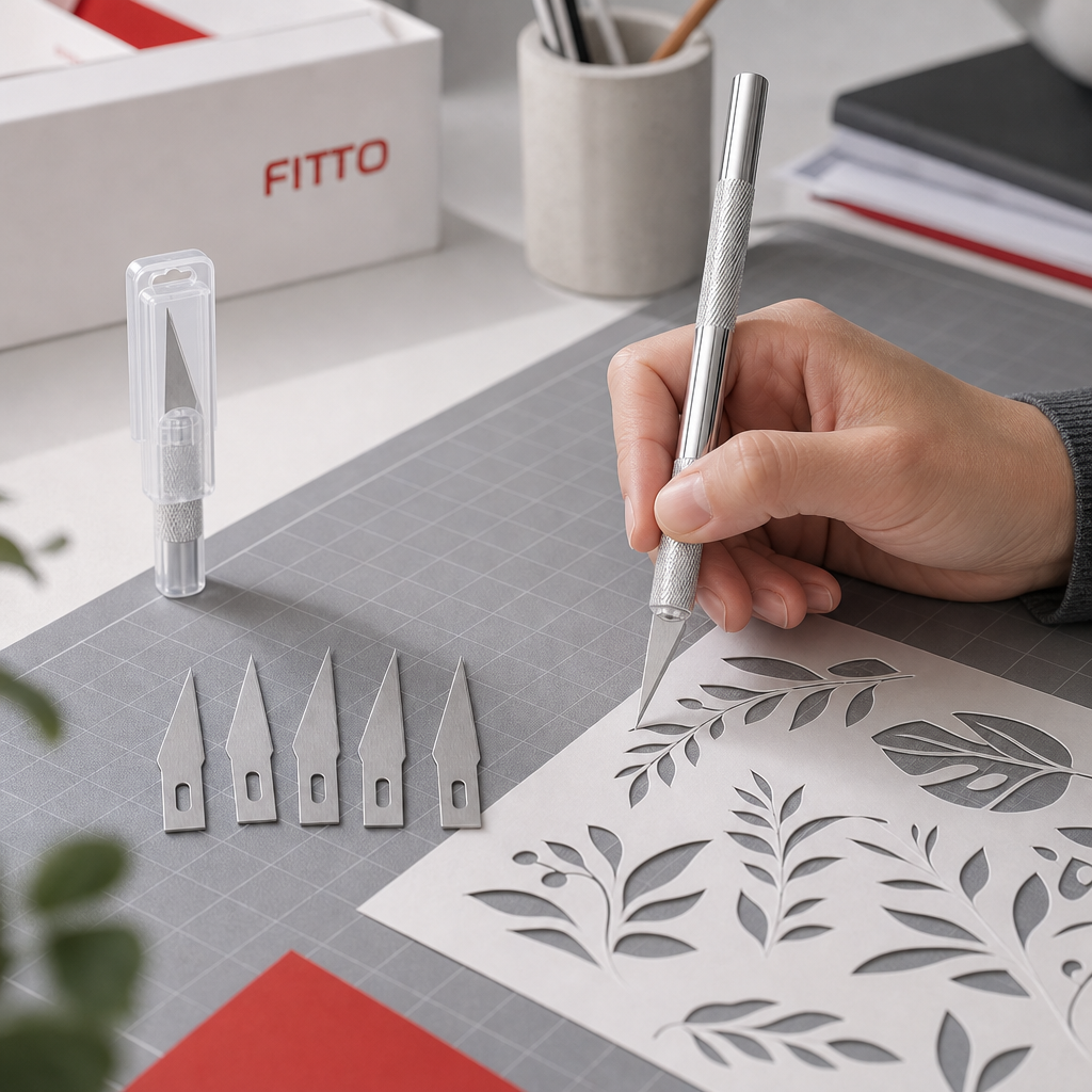 120 Pieces Precision Hobby Knife Set with 5 Spare Blades, 14 cm, Silver, 6-Piece Set