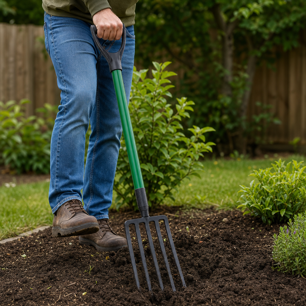 120 Pieces Long-Handle Garden Digging Fork, 5-Tooth Soil Cultivator, 102 cm, Green and Black, 1 Piece