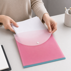 240 Pieces A4 Plastic Button Document Folder, Assorted Colour, Slim Profile, 1 Piece