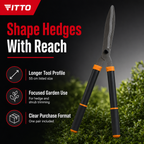 72 Pieces Long-Handle Hedge Shears, 55 cm, Garden Pruning Tool, Black Orange and Silver, 1 Piece