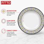 144 Pieces Melamine Dinner Plate, 7 Inch, Round Floral Pattern for Table Settings