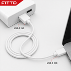 120 Pieces 120W 6A USB-A to USB-C Fast Charging Data Cable, Single Cord for Compatible Devices