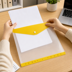 240 Pieces A4 Transparent Button Document Folder, Assorted Colour, 1 Piece