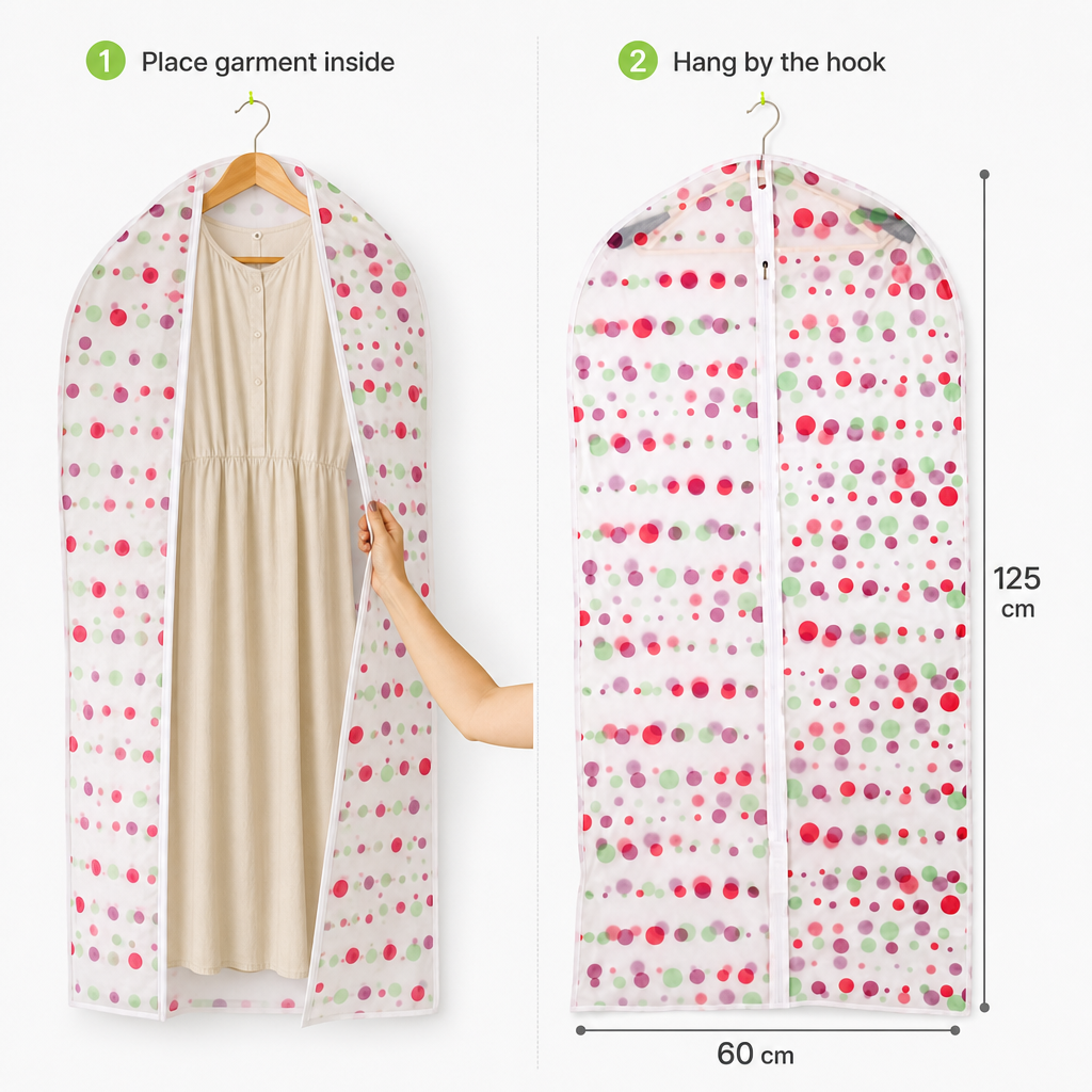 144 Pieces Clothing Protective Cover, Assorted Colour, 60 x 125 cm, 1 Piece
