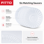 96 Pieces Opal Glass Saucer, 5.5 Inch, White, 6-Piece Pack