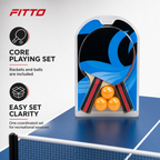 96 Pieces Table Tennis Racket Set With Balls, Blue Black And Orange, 1 Set