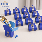 96 Pieces Candy Favor Boxes with Handles, Light Blue, 9.5 x 9.5 x 10 cm, 12 Pieces