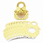 96 Pieces Yellow Handbag-Shaped Candy Favor Boxes with Bow, 9.5 x 4.3 x 13.2 cm, 12 Pieces