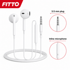 240 Pieces Wired Earphoneses with 3.5mm Plug and Inline Microphone, White