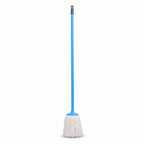 96 Pieces Cotton Mop with Painted Iron Handle, 200 g, Blue, 120 cm