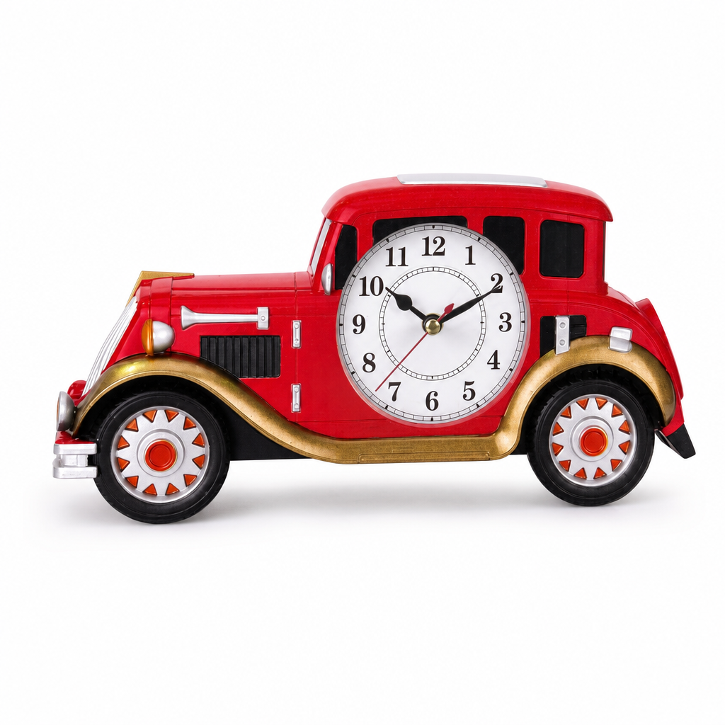 96 Pieces Red Car-Shaped Analogue Alarm Clocks, 1 Piece, Tabletop Decorative Clock