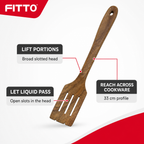 120 Pieces Wooden Slotted Spatula, 33 cm, 1 Piece