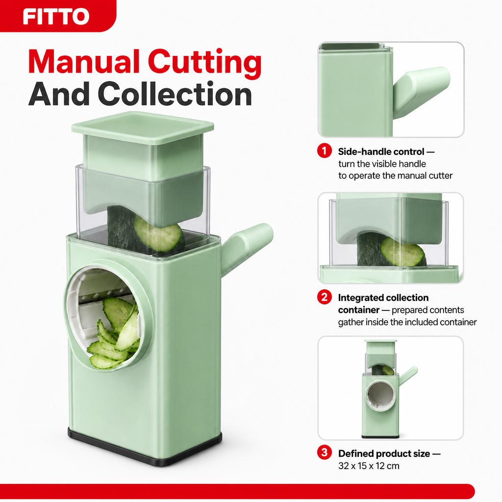 96 Pieces Vegetable Slicer and Cutter with Collection Container, Manual Food Preparation Tools, 32 x 15 x 12 cm, 1 Unit