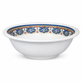 120 Pieces Melamine Salad Bowl, 6 Inch, White with Decorative Multicolour Rim, Single Bowl