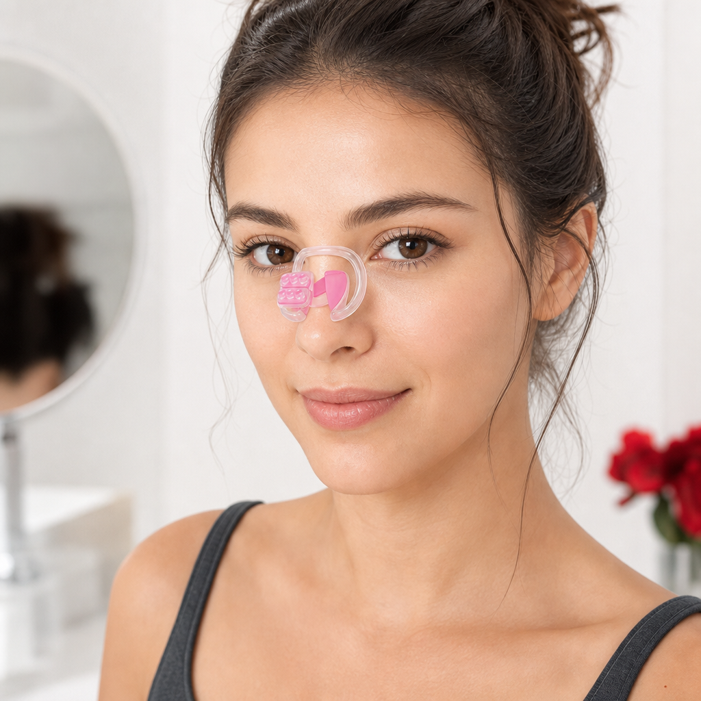 120 Pieces Nose Shaping Clips, Pink and Clear Cosmetic Facial Accessory with Bridge Support, Adjustable Pad Design, 1 Set