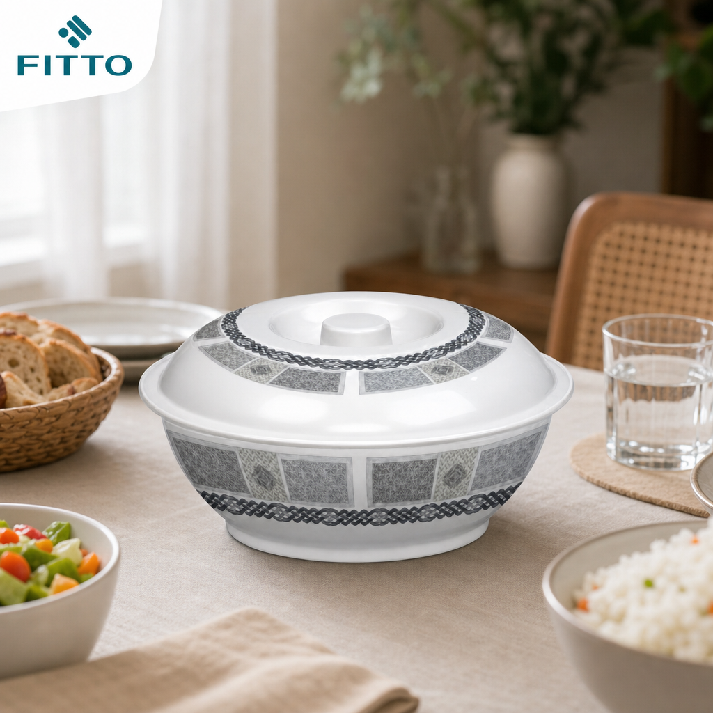 96 Pieces Melamine Bowl with Lid, 9 Inch, Round Covered Serving Bowl