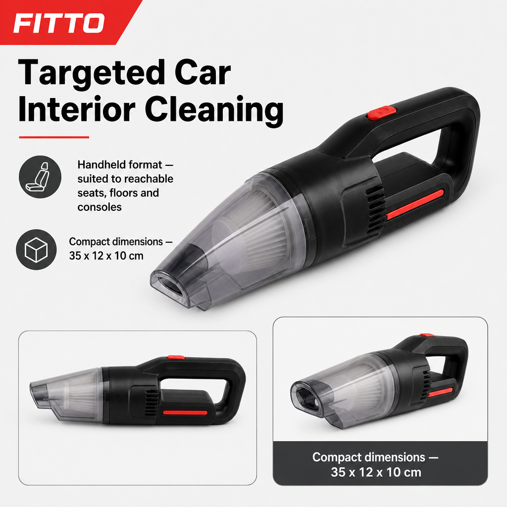 72 Pieces Handheld Car Vacuum Cleaners, Black, Compact Interior Cleaning Appliance, 1 Piece