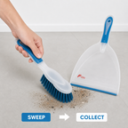 96 Pieces Dustpan and Brush Set, Transparent Pan with Assorted Colour Accents, 32 x 24 x 10 cm