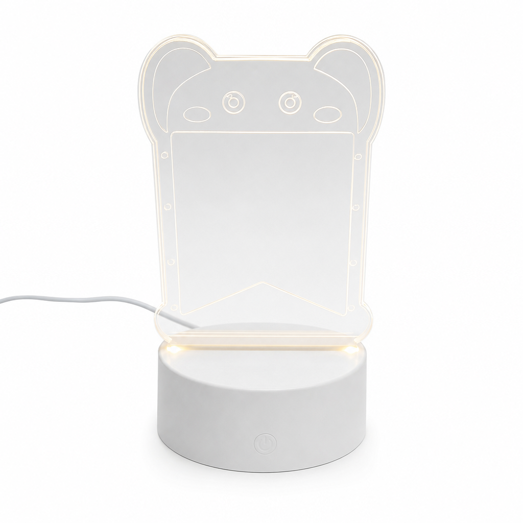 96 Pieces 3D Acrylic LED Night Lights with USB Base, Clear Plaque and White Stand, 1 Piece