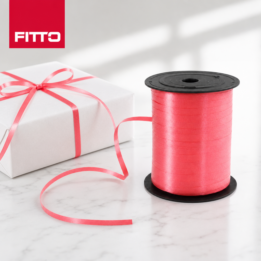 144 Pieces Light Red Ribbon Roll, 5 mm x 250 yd, Standard Decorative Ribbon for Crafting and Wrapping