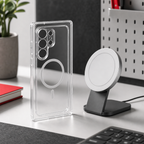 96 Pieces Crystal Clear Magnetic Phone Cases with Ring, Raised Camera Protection and Wireless Charging Support