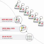 120 Pieces Mini Retractable Tape Measure Key Chain, 1 m Each, Silver, 6 Piece