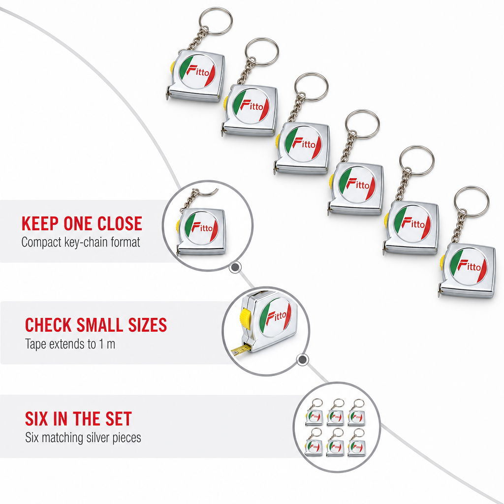 120 Pieces Mini Retractable Tape Measure Key Chain, 1 m Each, Silver, 6 Piece