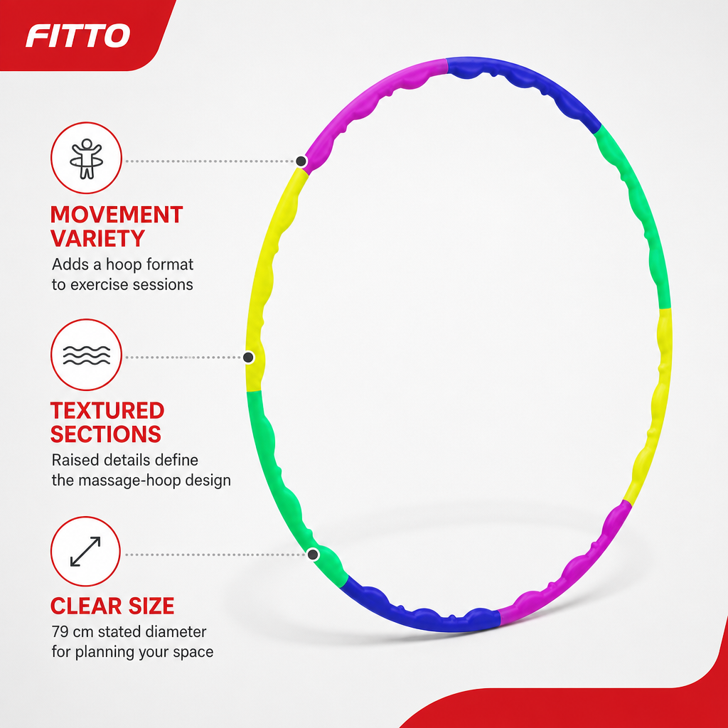 120 Pieces Sectional Massage Hoop, 79 cm Textured Fitness Ring for Home Exercise and Active Movement