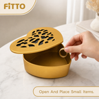 240 Pieces Heart-Shaped Boxes with Ornate Cutout Lid, Gold Finish, 14 x 13 x 4 cm, 1 Piece