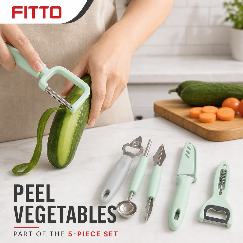 120 Pieces 5-Piece Kitchen Tool Set, Mint and Black Utensils with Vegetable Peeler, Pizza Cutter and Bottle Opener