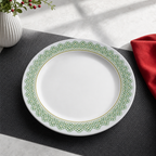 144 Pieces Soup Plate, 6 Inch, White with Green and Yellow Pattern