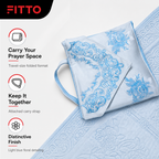 96 Pieces Prayer Mats with Carry Strap, Travel Size, Light Blue Floral Design, 1 Piece