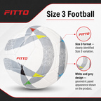 60 Pieces Size 3 Football, White and Grey Geometric Design