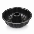 96 Pieces Bundt Cake Mold, 20 cm Fluted Carbon Steel Non-Stick Baking Pan, Black, 1 Piece