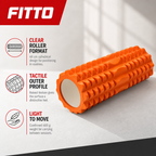 72 Pieces Textured Foam Yoga Roller, 44 cm, Orange, Cylindrical Fitness Recovery Tool