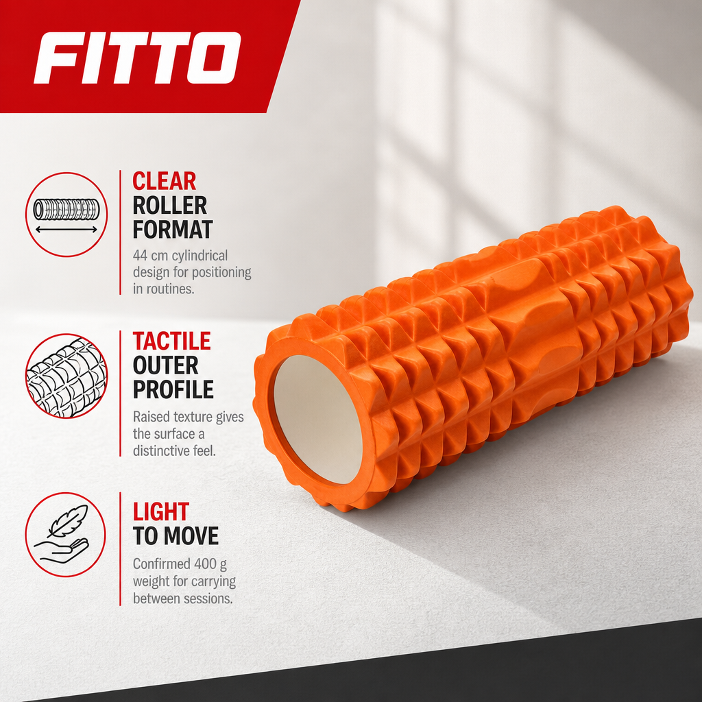 72 Pieces Textured Foam Yoga Roller, 44 cm, Orange, Cylindrical Fitness Recovery Tool