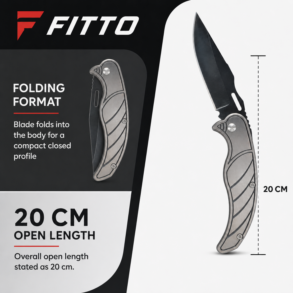 120 Pieces Folding Pocket Knives, 20 cm Open Length, Black and Silver, 1 Piece