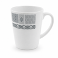 120 Pieces Melamine Mug with Handle, White and Grey Geometric Pattern, 1 Piece