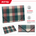 120 Pieces A4 Document Folder, Multicolour Checkered Design with Secure Closure, 1 Piece