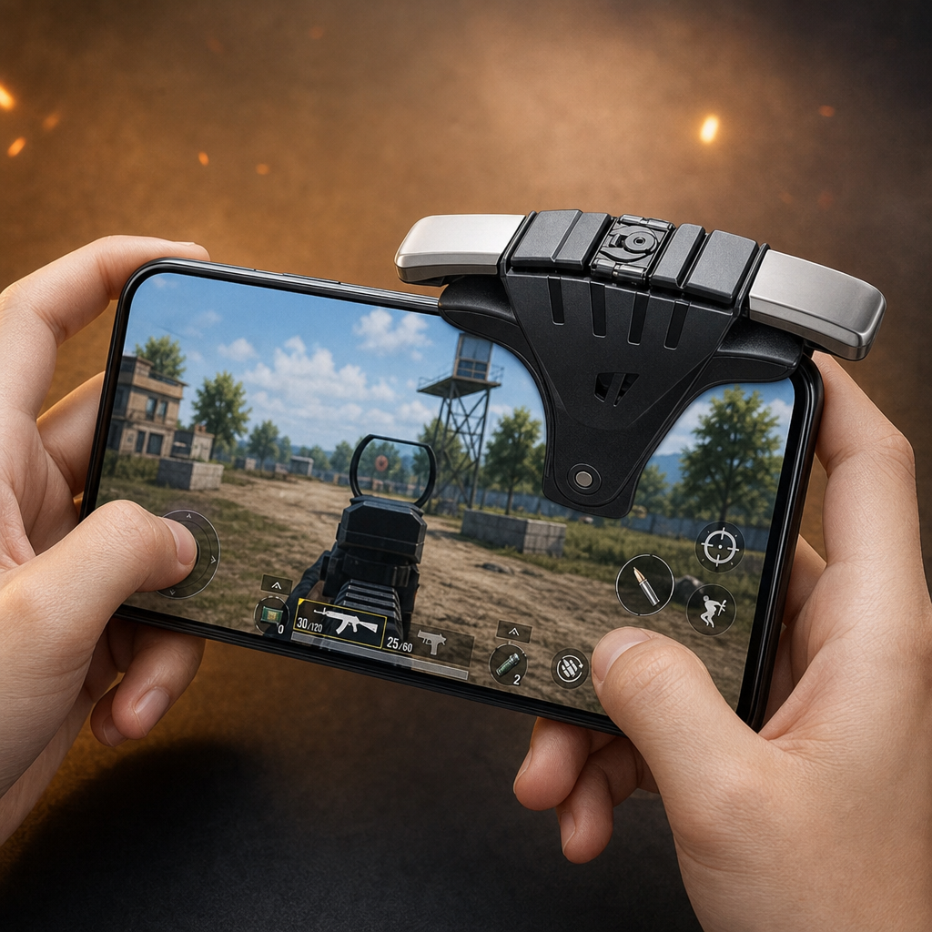 120 Pieces Mobile Gaming Trigger Controllers, Compact Black Phone Gaming Accessory, 12 x 8 x 4 cm, 1 Unit