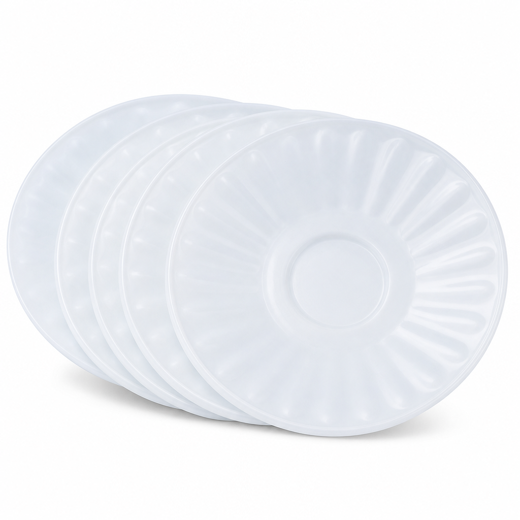 96 Pieces Opal Glass Saucer, 5.5 Inch, White, 6-Piece Pack