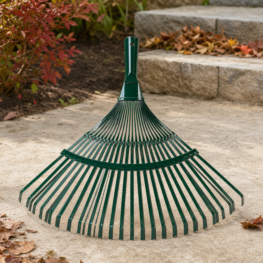 96 Pieces Wide Fan Leaf Rake, 22-Tooth Green Garden Rake Head, 1 Piece