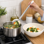 144 Pieces Stainless Steel Skimmer Spoon, Perforated Cooking Utensil, Silver, 37 x 10.5 cm, 1 Piece