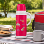 72 Pieces 2-Litre Insulated Vacuum Flask with Handle and Cup Lid, Assorted Floral Design, 1 Piece
